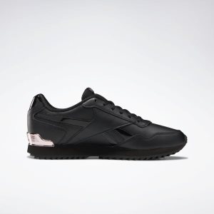 Adidasy Damskie Reebok Royal Glide Ripple Clip Czarne/Różowe Złote PL 72HVAZX